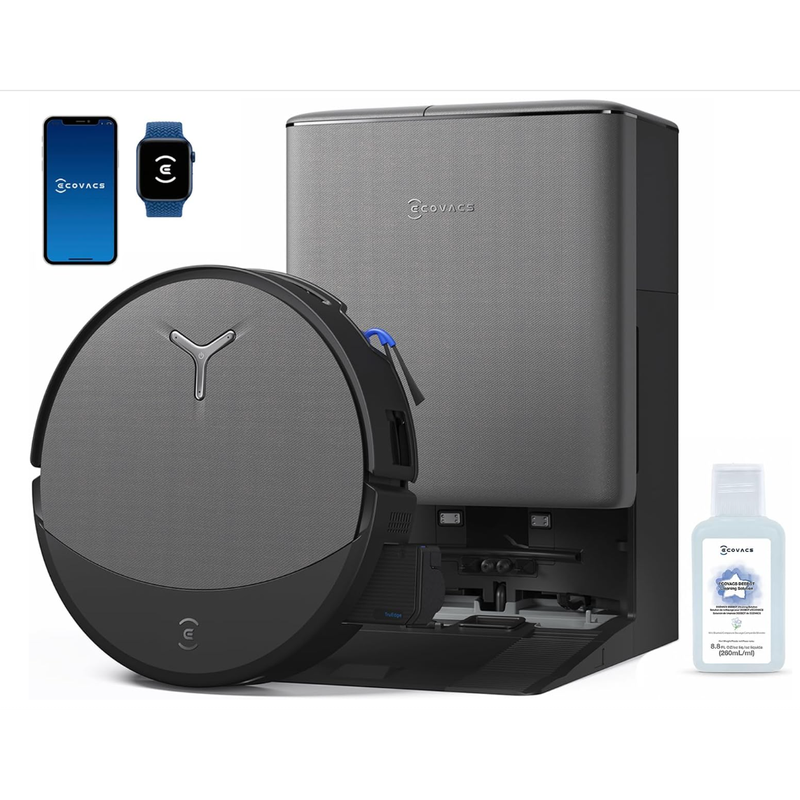 ECOVACS DEEBOT T90 PRO OMNI 机器人真空拖把 30000Pa吸力 即时自清洁OZMO滚轮拖把 TruEdge深边清洁 零缠结 热水清洗 150&deg;F风干 AI避障