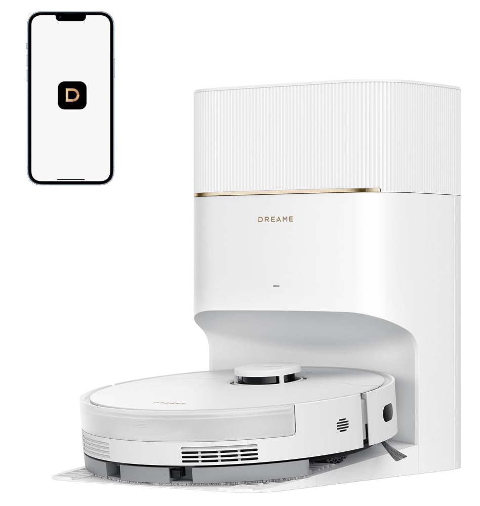 DREAME D20 Pro Plus 机器人真空吸尘器 13000Pa吸力 用于宠物毛发 角落清洁 自清空 LDS导航激光避免 真空拖把 硬地板和地毯 5200mAh电池 白色