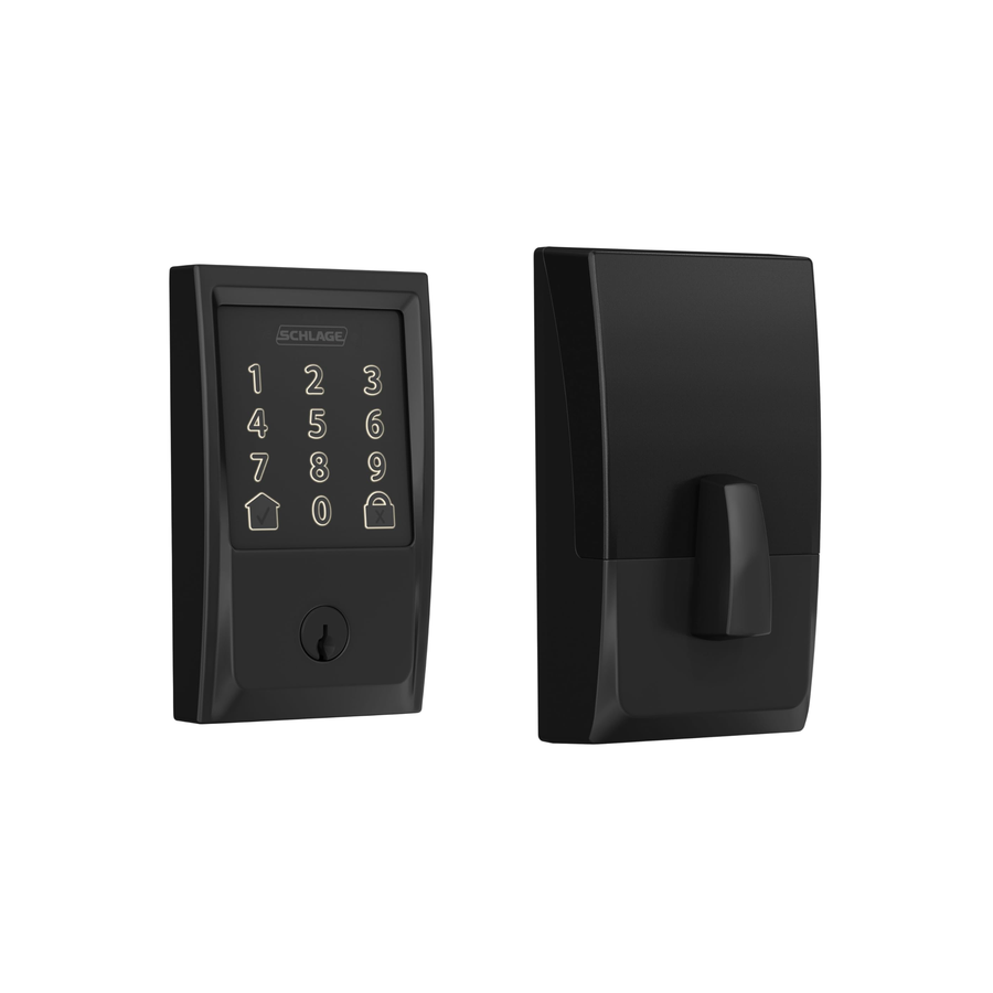 Schlage Encode 智能 Wi-Fi 门锁,带触摸屏键盘,无钥匙前门入口,应用程序控制,Alexa,Google Home 和 Airbnb 兼容,哑光黑色,BE489WB CEN 622