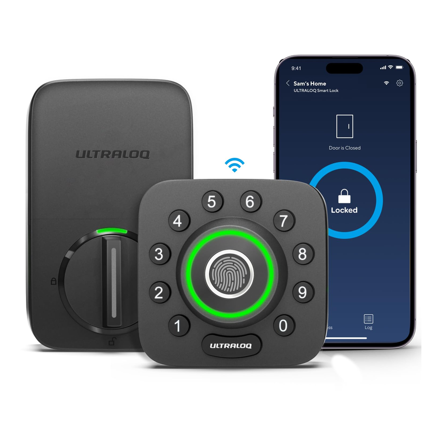 ULTRALOQ U-Bolt Pro WiFi 智能锁,带门传感器,内置 Wi-Fi 智能门栓锁,适用于带指纹识别、应用程序远程控制、共享访问、自动解锁、自动锁定、背光键盘